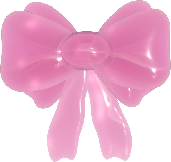 Bow Y2K 3D rendering cute clear glass