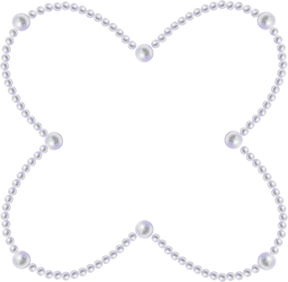 y2k复古风格相框素材-珍珠相框